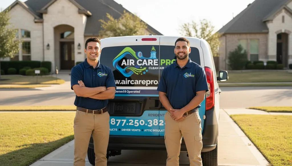 Air Care Pro technicians with service van ready for air duct cleaning
